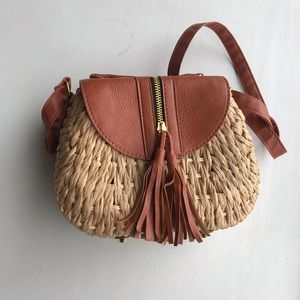 Basket Woven Leather Handbag